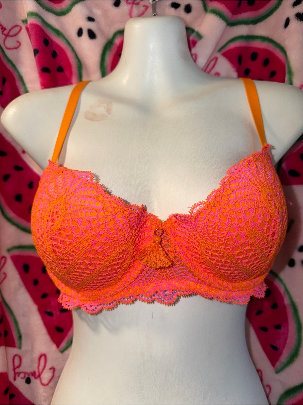🧡🩷 Savage X Fenty Neon Lace Underwire Bra